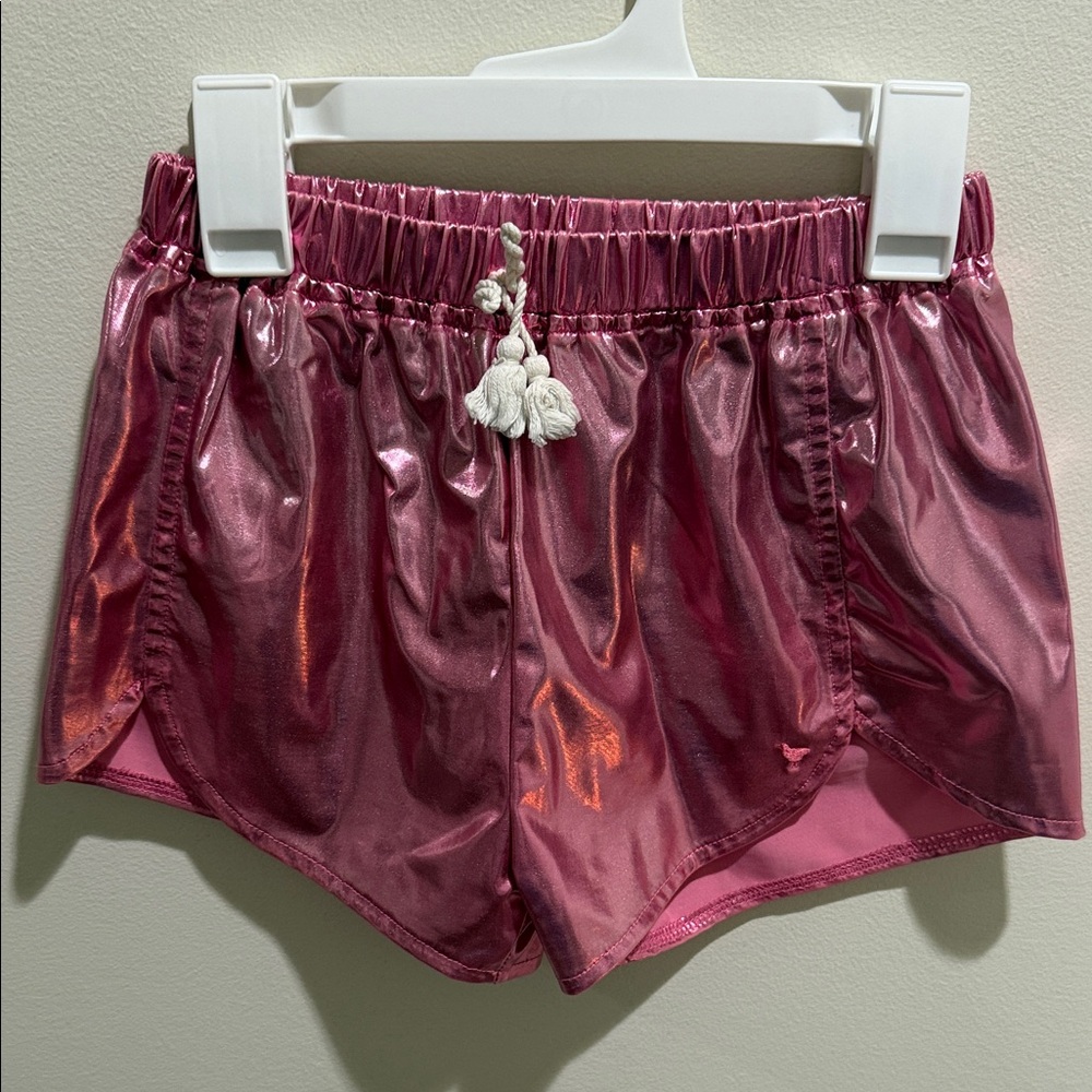 Pink Chicken Metallic Pink Athletic Shorts